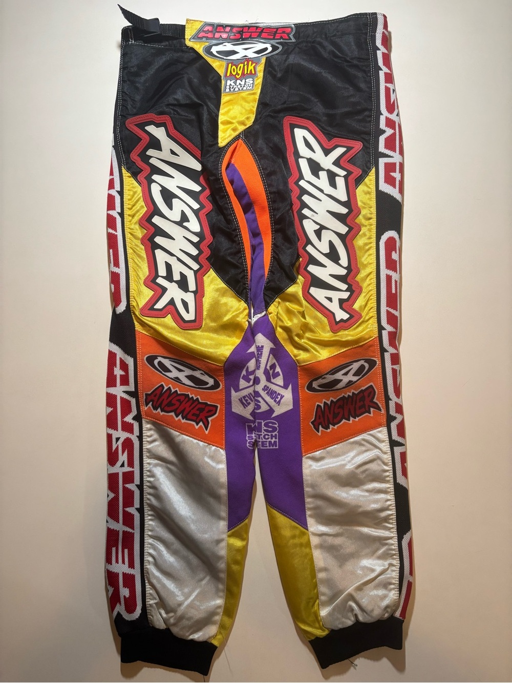 Vintage 1995 ANSWER logik KNS STRETCH SYSTEM motocross gear pants good condition